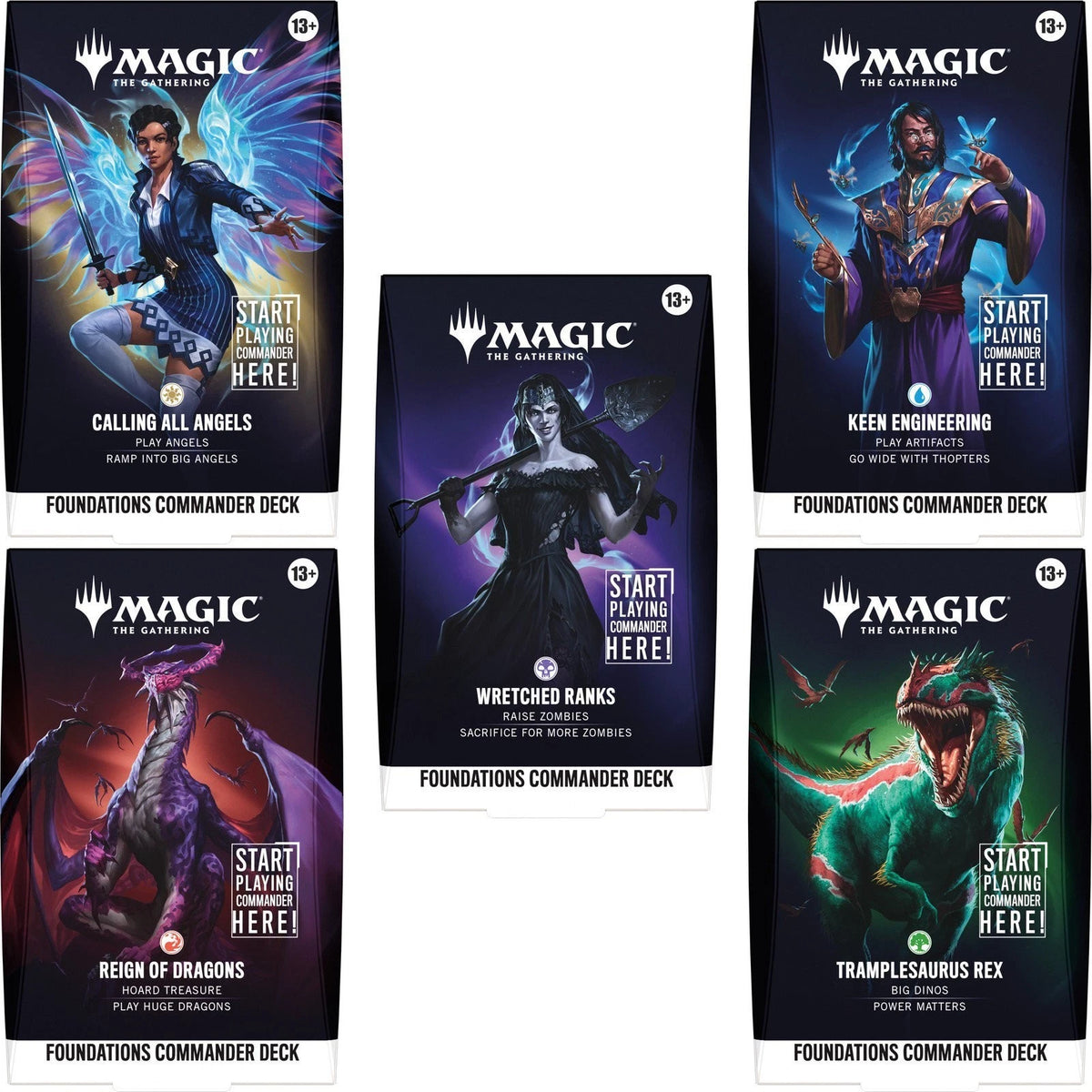 Magic: The Gathering Foundations Commander Deck - Set of 5 (Presale)